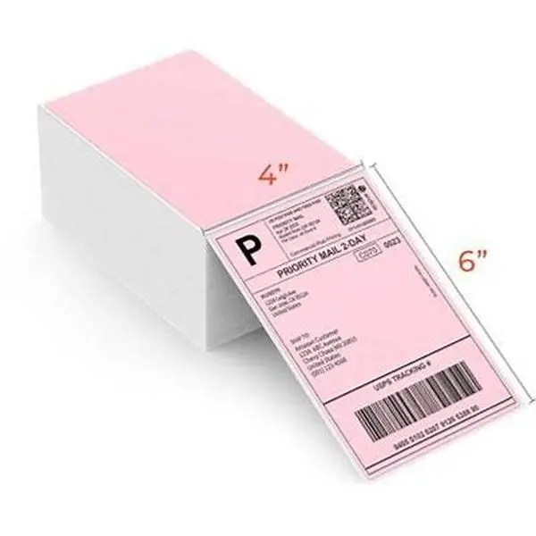 4x6 Thermal Shipping Labels – 500 Pink Labels for Shipping, Mailing & Barcode Printing