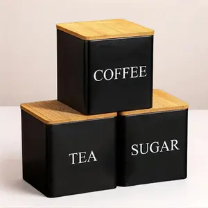 3-Piece Metal Storage Canisters Set, Durable Coffee Tea Sugar Containers, Essential Kitchen Organizer, Space-Saving Daily Use & Kitchen Storage, Produce Storage Containers