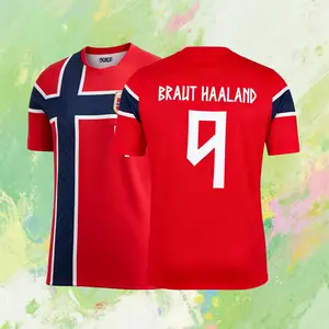 2026 Norway National Team Home #9 Braut Haaland Short-Sleeve Soccer Jersey - Breathable