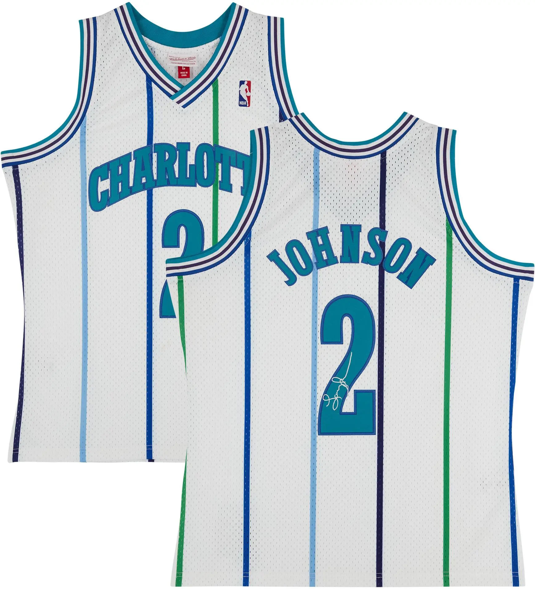 Larry Johnson Charlotte Hornets Autographed Mitchell & Ness 1992-93 White Swingman Jersey - Fanatics Authentic Certified
