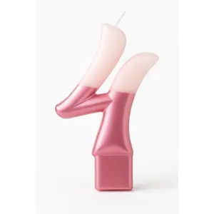 Shimmering Pink Number 4 Birthday Candle