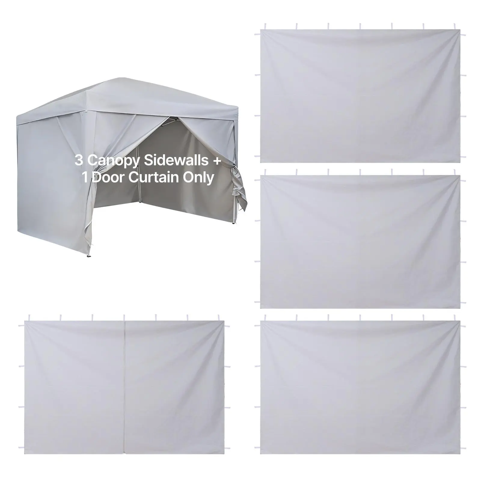 【SummerFinds】VEVOR Canopy Sidewalls, Fit for 10 x 10 ft Pop Up Canopy Tent, Tent Side Walls with Waterproof and Sunlight Protection Layer for Outdoor Event Tents, Vendor Booths, Camping (4 Sidewalls Only, White)