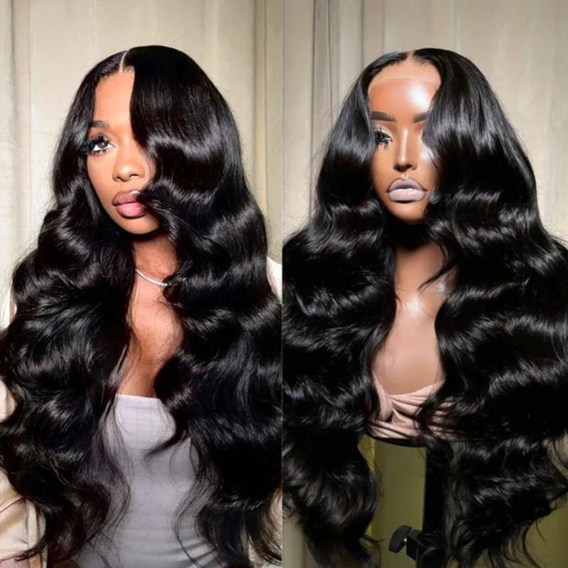 [30inch=$86] 5x5 Glueless Wig Body Wave 100% Human Hair Wigs Wear and Go Wigs Natural Black, 5x5 Pre-Cut HD Lace Closure Wig Pre-Plucked Hairline, Affordable Human Hair Wigs For Black Women