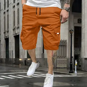 Men's cargo shorts with drawstring waist and multiple pockets