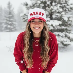 Merry Trucker Hat, Christmas Embroidered Hat, Christmas Trucker Hat, Funny Christmas Gift, Trending Trucker Hat
