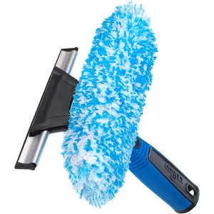 Professional 2in1 squeegee scrubber 6 window cleaning tool cleaning supplies squeegee for window cleaning commercial residential use reusable microfiber sleeve