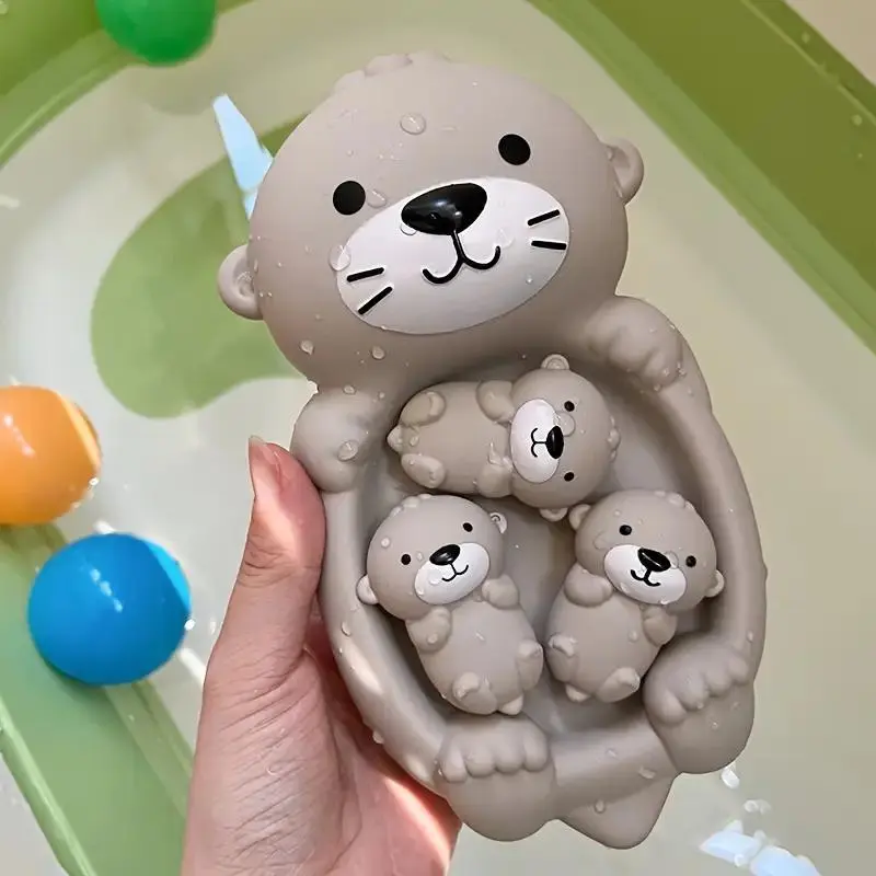Cute Otter Design Bath Toy, 1 Set Floating Bath Toy, Water Spray Toy, Swimming Pool Toy, Outdoor Play Toy, Birthday Gift for Boys & Girls