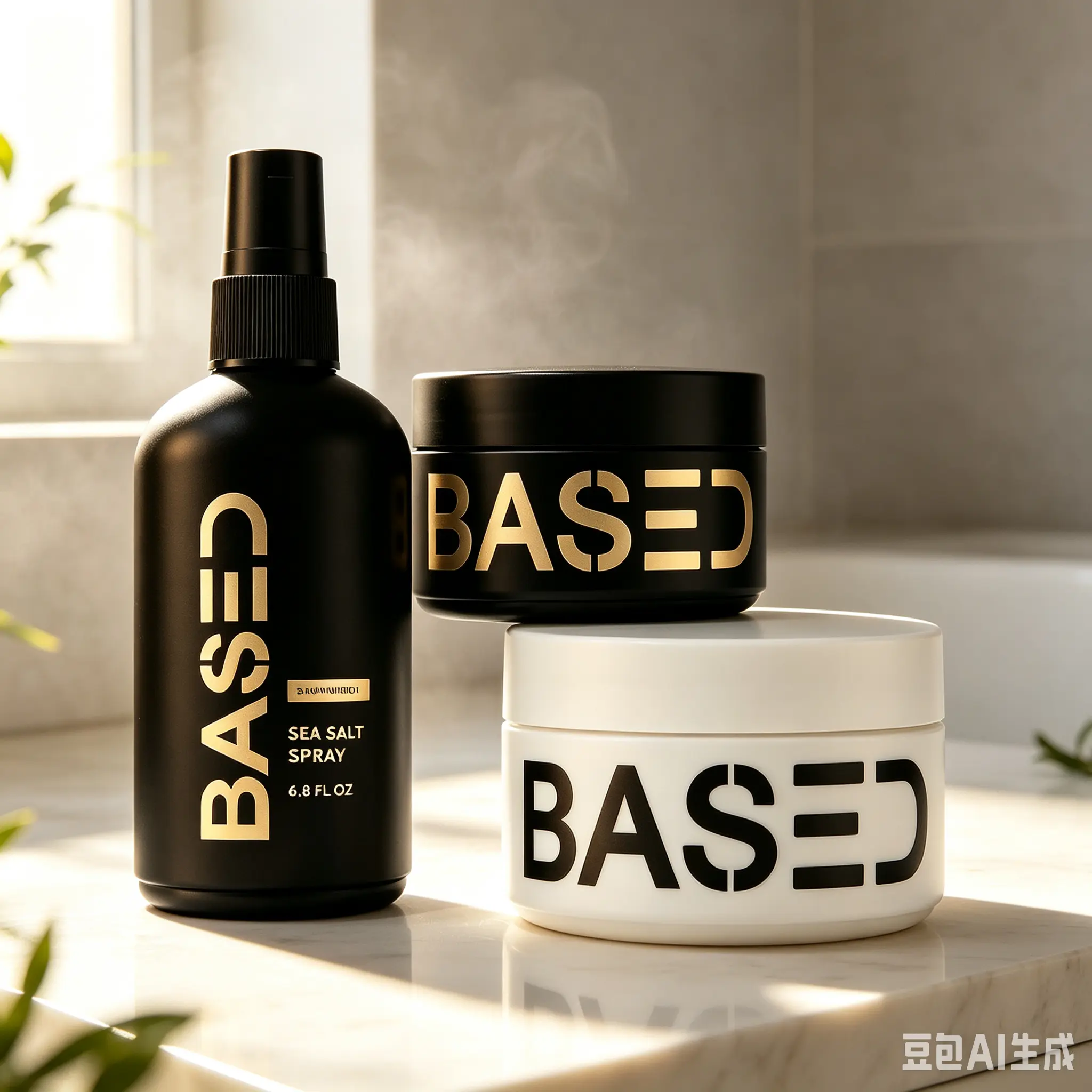 BASED Deluxe Straight/Wavy Hair Kit | Shampoo, Conditioner, Texture Powder, Hair Clay, Pomade, Sea Salt Spray | Science-Backed, High Performance