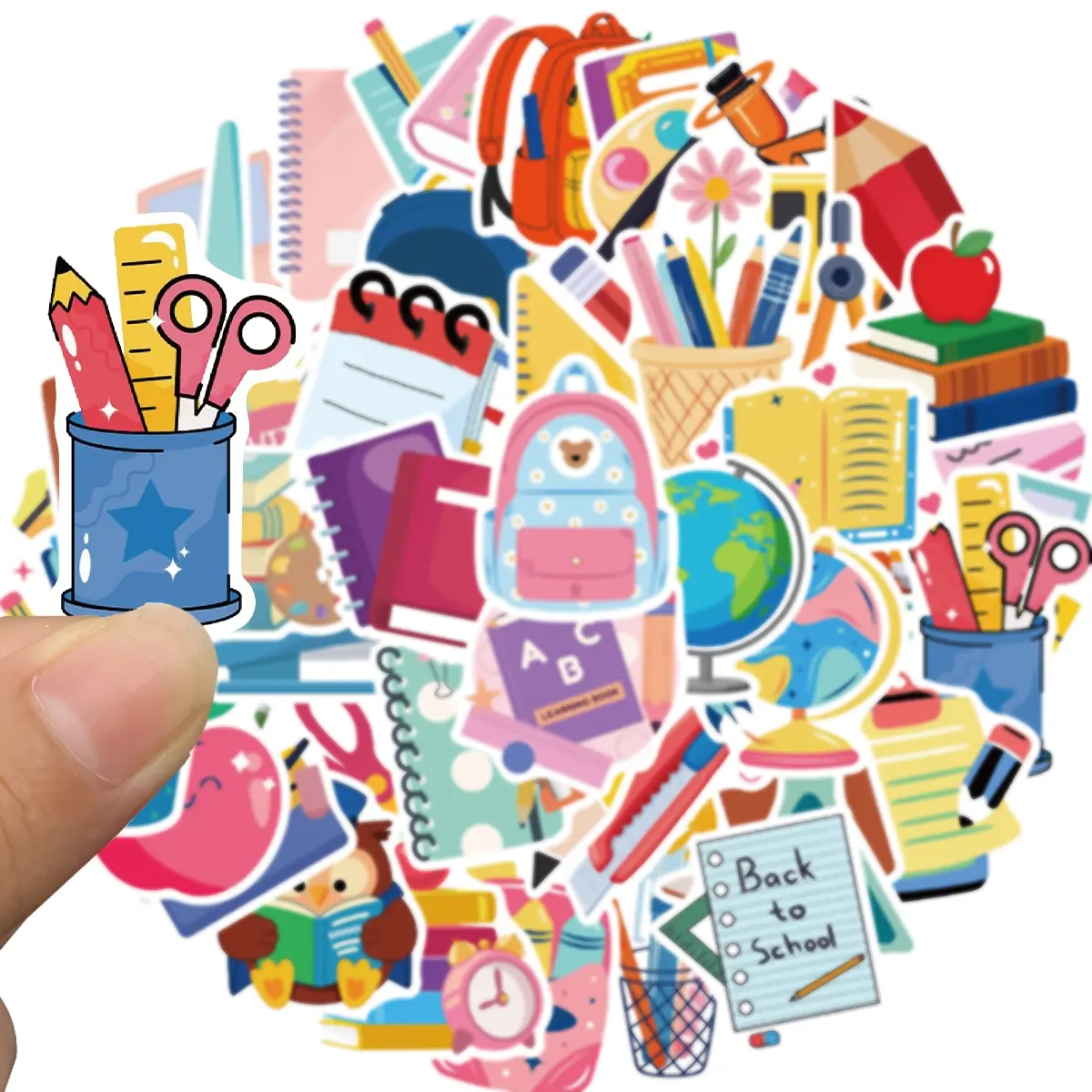 50 Pcs School Stickers Back to School Stickers Students Teacher Science Decorations for Scrapbook Laptop Water Bottles Waterproof Classroom DIY Craft Supplies