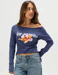 FULL TILT LA Hibiscus Womens Off The Shoulder Top