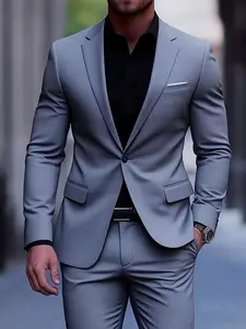 Men's 2 Piece Classic Suit Set - Men's Tuxedo - High quality, comfortable fit and stylish jacket and trouser set for weddings, parties, formal events, business meetings and special occasions Halloween Gift