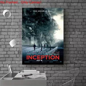 1 piece/set frameless canvas painting print poster, Classic Movie scenes Poster art，Inception Movie Poster， a perfect gift for Movie loves, ideal gift for bedroom, living room, dorm hallway, kitchen, mural, wall decoration, room decor