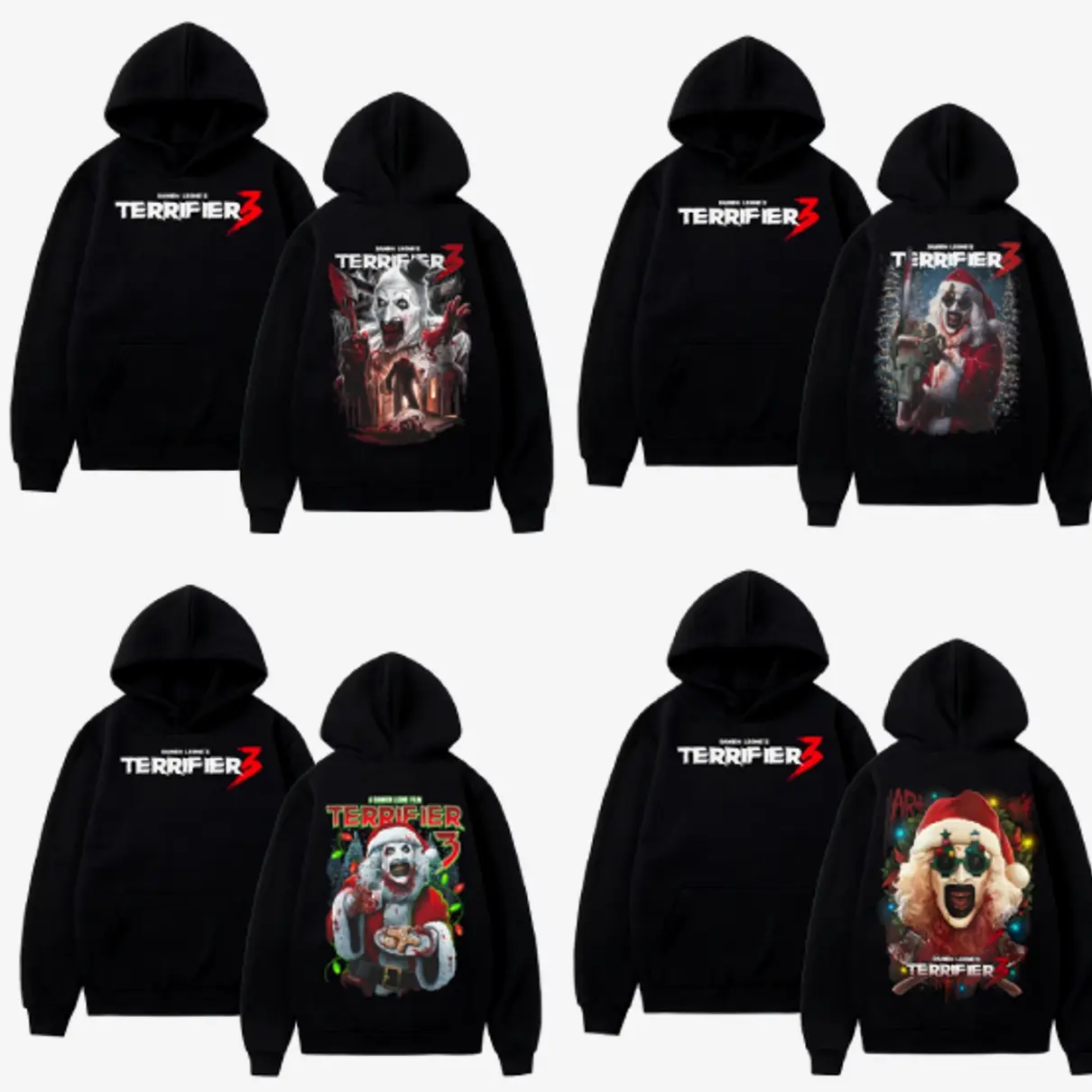 [ Collection Terrifier 3 Hoodie ] Terrifier Movie Halloween Art the Clown the Creepy Waving for You Hoodie Men Graphic  Casual Crewneck Cotton T Shirt BB651 D5V