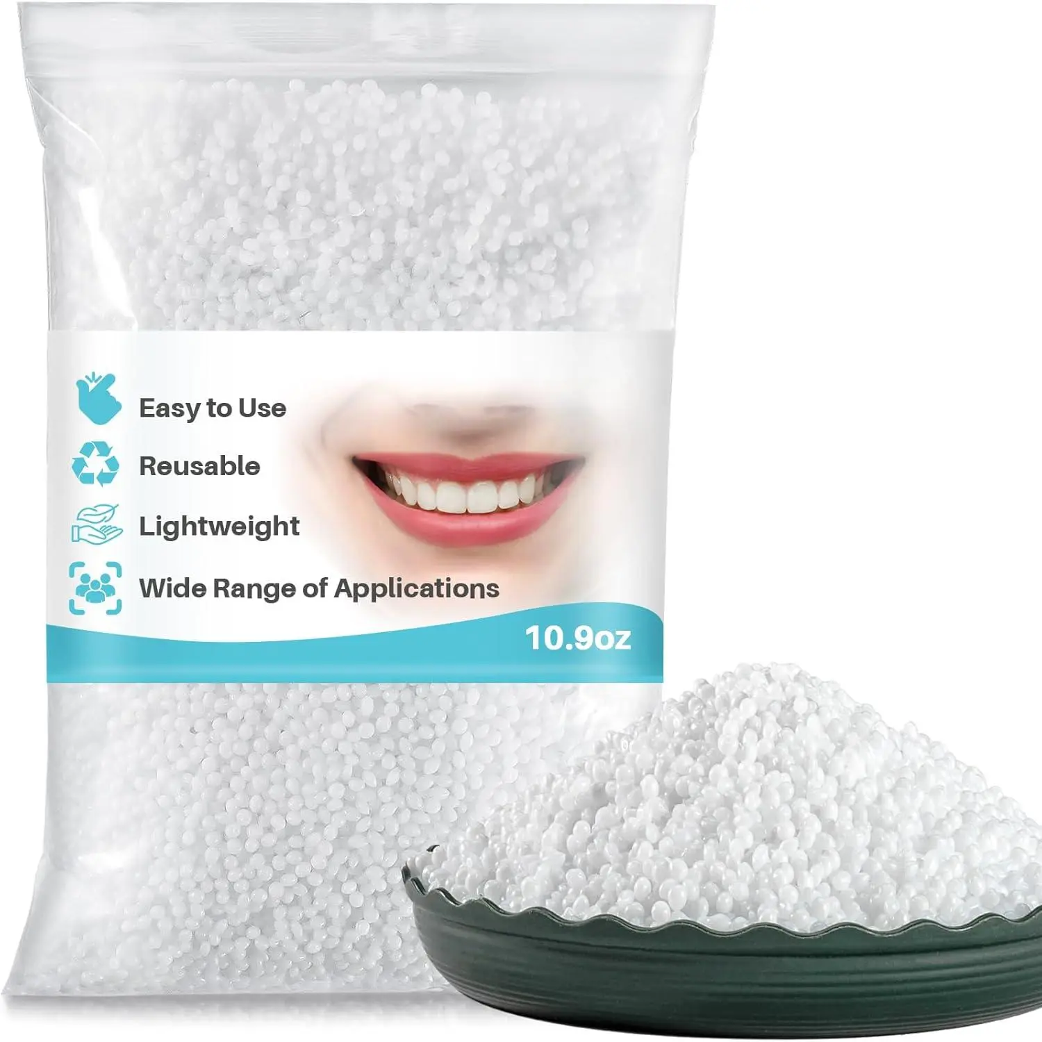 Fashion Moldable False Teeth Beads - Tooth Repair Kit,Repair Thermoplastic Beads,Plastic Pellets for DIY Tooth Filling,Halloween Vampire Teeth Fangs  for Chipped, Cracked