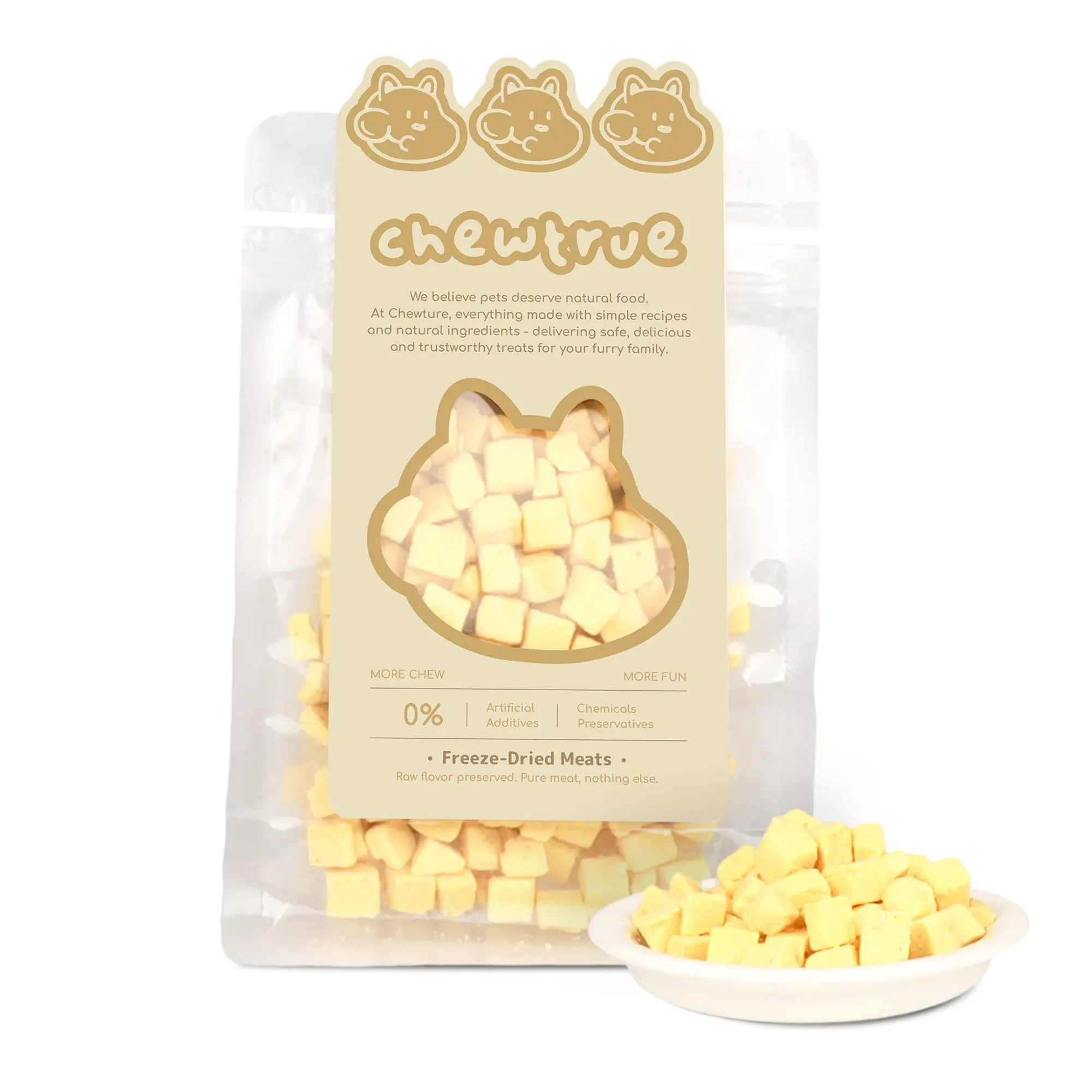 ChewTrue Freeze-Dried Cheese Bites Pet Treats, Rich in Calcium & Milk Protein, Supports Bone Strength, Boosts Immunity, Rich Milk Flavor & High Palatability, Suitable for Dogs and Cats.(Pack size:100g)