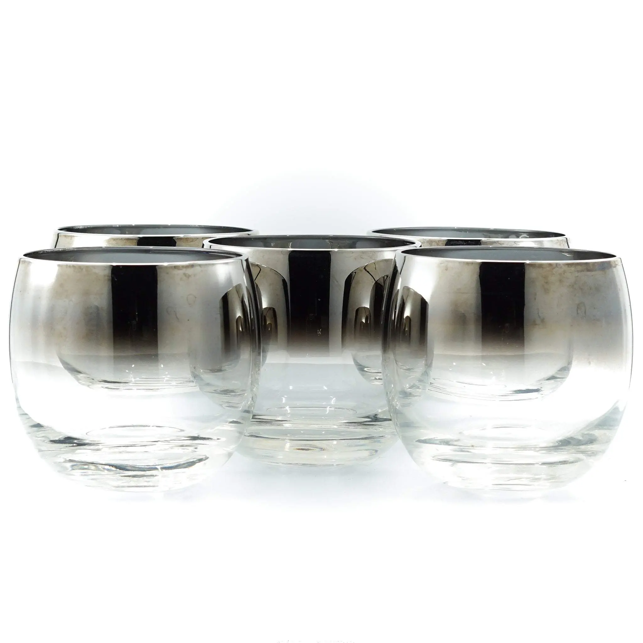 Vintage Queen's Lusterware Roly Poly Glasses - Set of 5