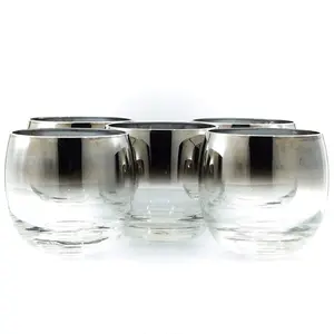 Vintage Queen's Lusterware Roly Poly Glasses - Set of 5