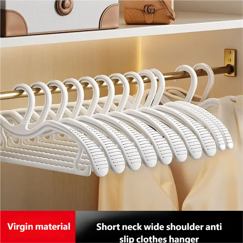 Swan Short Neck Clothes Hanger Non-slip Thickened Hard Plastic Wide Shoulder-White Space Saving Organiser Home Hanging