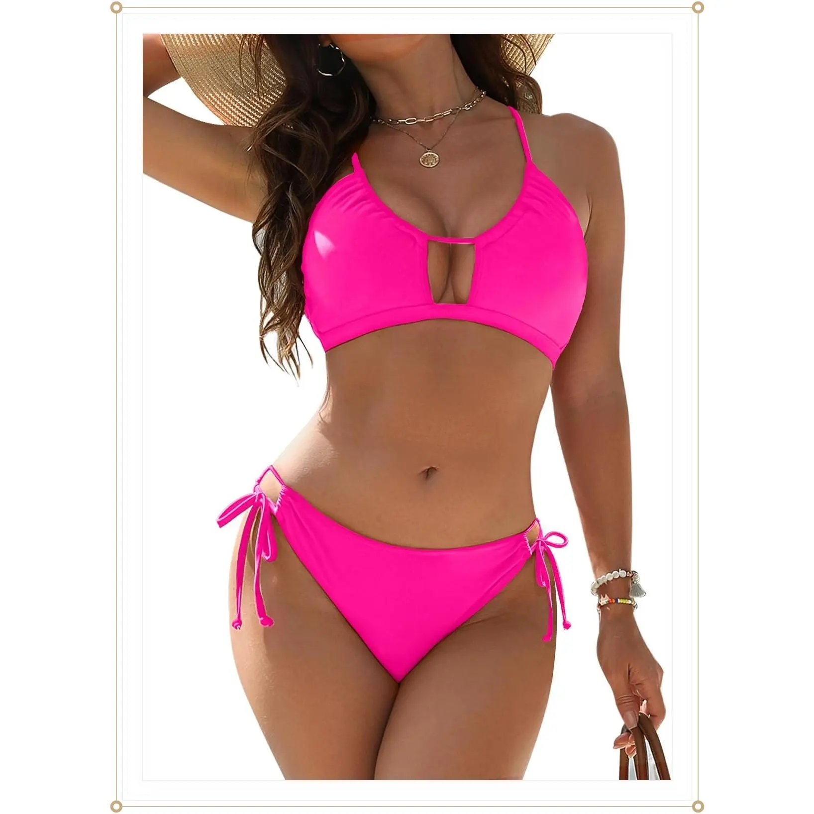 Blooming Jelly Womens Bikini Sets Two Piece Cheeky Swimsuits Curvy Cutout String Bathing SuitsGift
