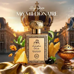 Oluck M6 Millionaire Perfume for Men, Bergamot & Leather Notes, Bold Middle Eastern Scent (50ml)