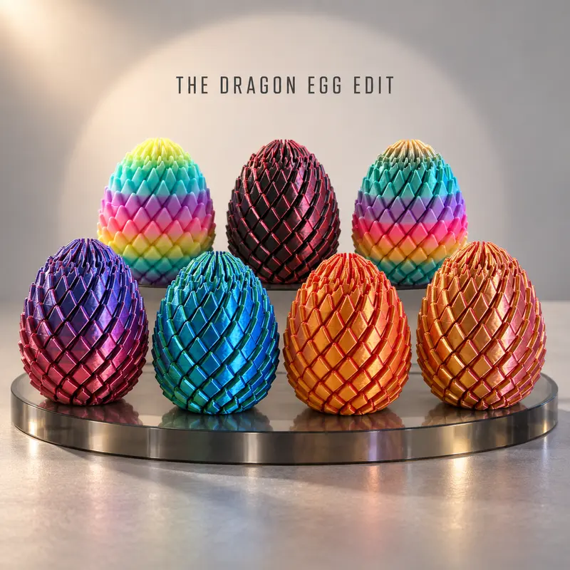 3D Printed Flexi Dragon Egg Fidget Toy - Magic Telescopic Desk Decor for Stress Relief, Novelty Toys for Fidgeting Needs, Fidget Toys