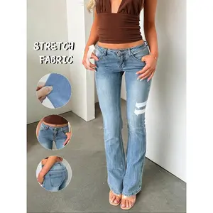 Women's low waisted denim jeans, fashionable and comfortable casual wear, slim fit daily versatile fabric, perfect choice for autumn and winter seasonsRAIMENTRY
