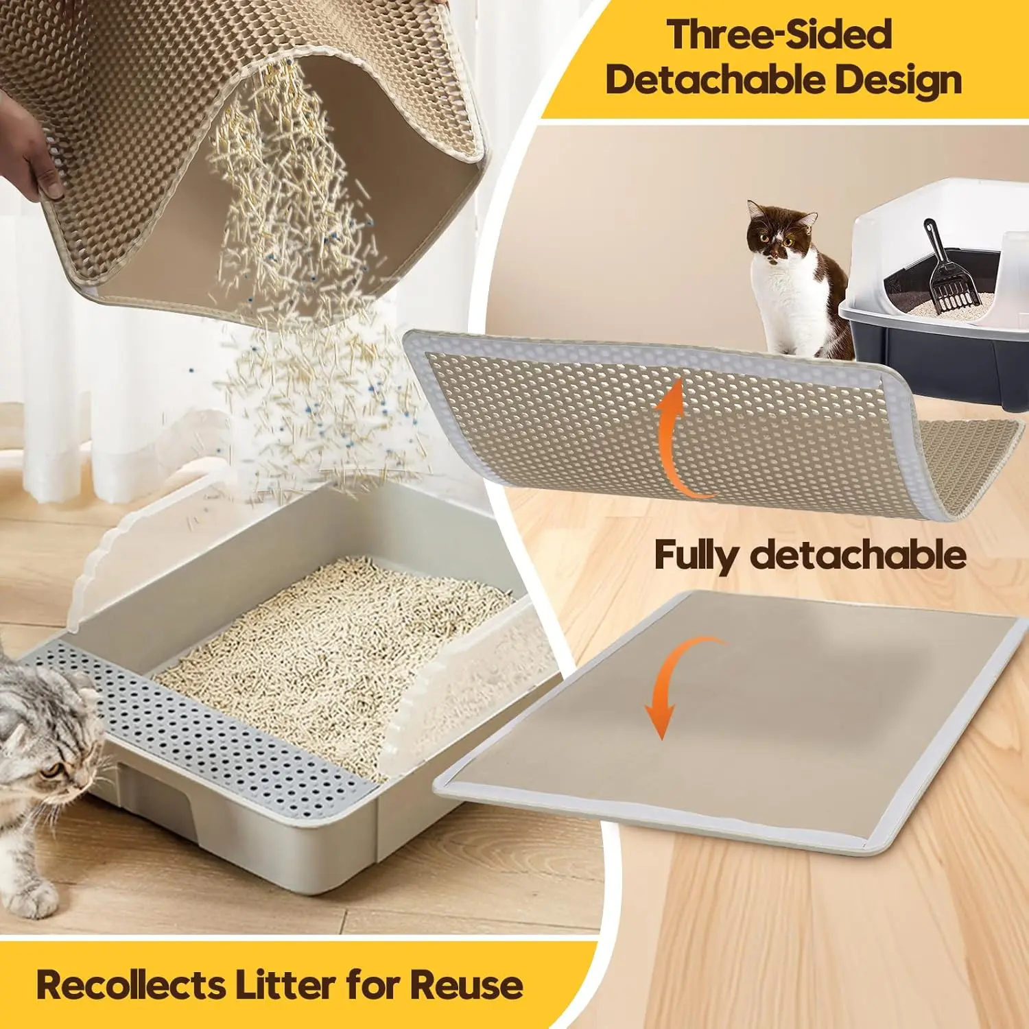 best big covered cat litter boxes PawHut 2 in 1 Stainless Steel Cat Litter Box with Removable Lid, Scoop, Filter Bags, for Small to Large Cats, White