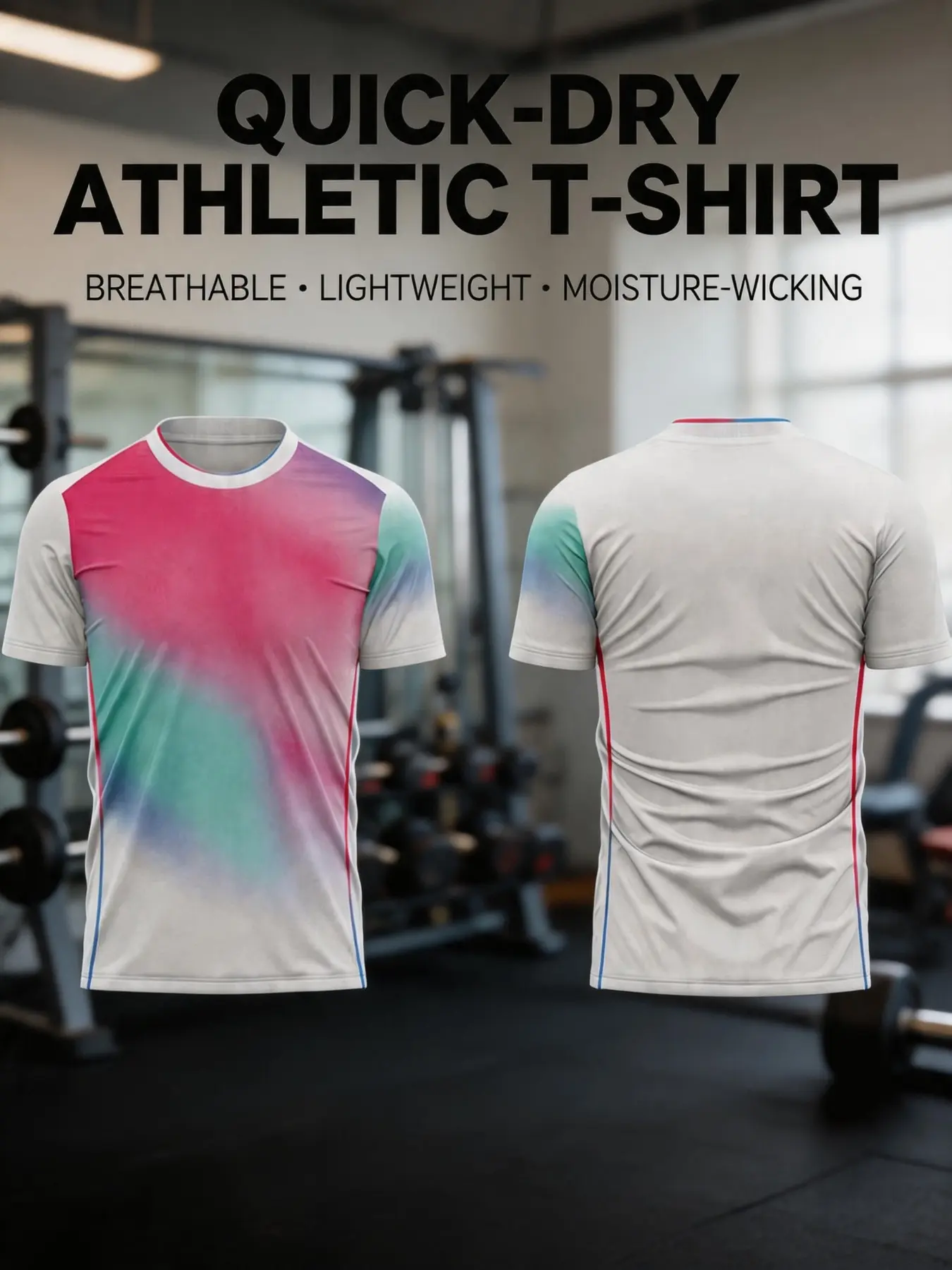2026 Spring Summer Active Wear Quick-Dry T-Shirt, Breathable Pinkish Gradient Shirt, Hiking Gym Gorpcore Style, Short Fitted Casual Top