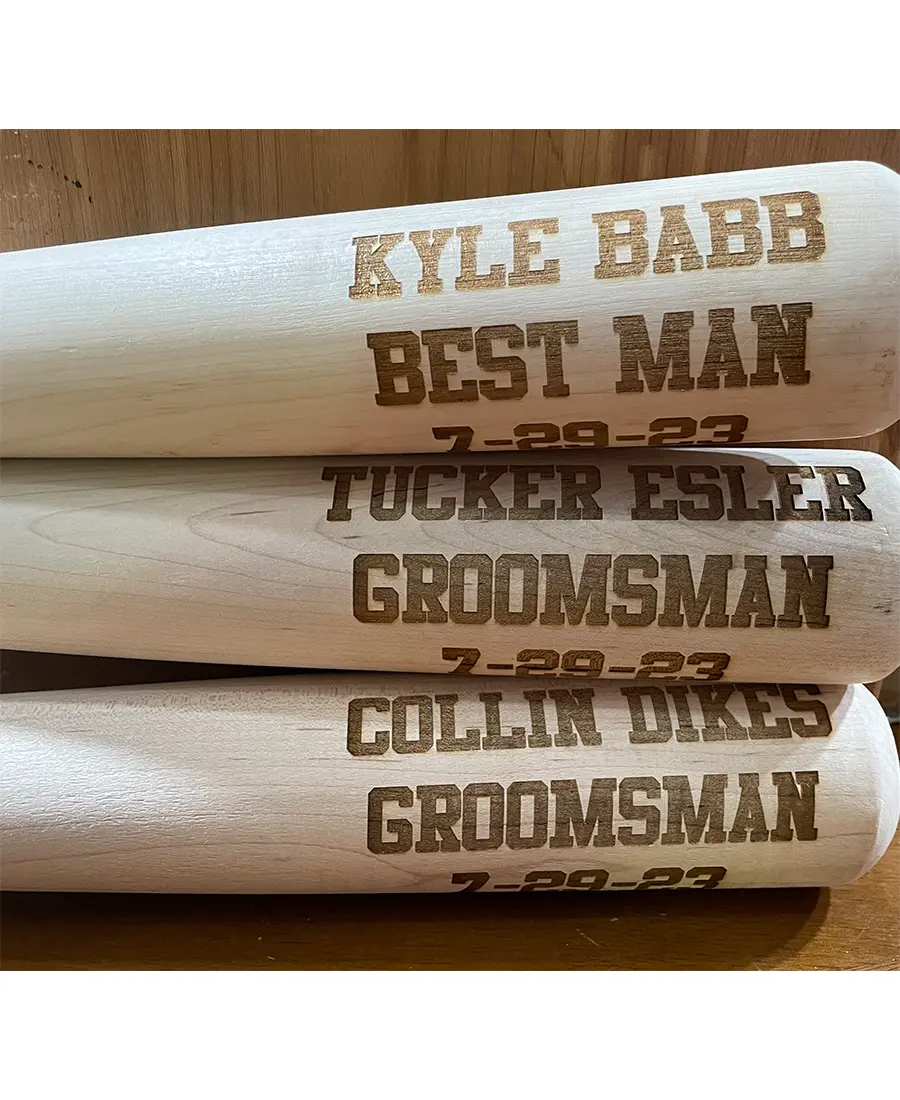 Engraved 32" Full Size Wooden Baseball Bat