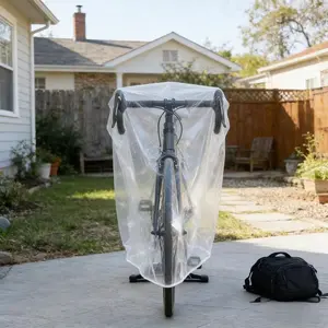 Road Bike Protective Cover, High Transparency Material, Elastic Fit, Quick Wear, Compatible with Road and Mountain Bikes, Portable Cycling Gear