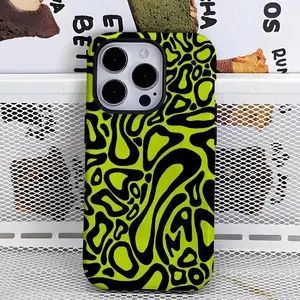 Lando Norris 2025 Black & Yellow Phone Case for iPhone X–17 Pro Max – New Racing Pattern Glossy Hard Shell Protective Cover, F1 Fan Style | Gift for Energy Drink Fans | Gift For Him And Her
