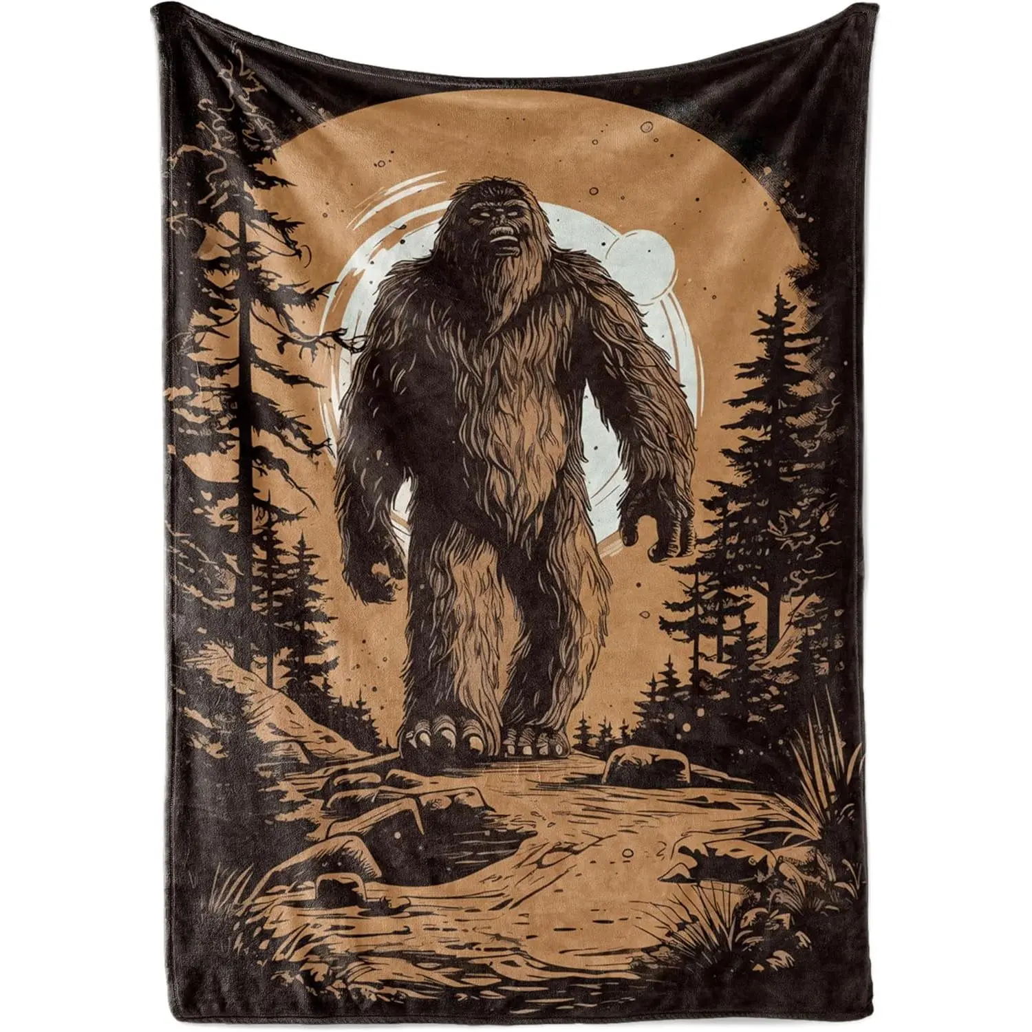 Bigfoot Throw Blankets for Men Women Sasquatch Animal Flannel Fleece Blanket Gifts for Bigfoot Lovers Thanksgiving Father's Day Halloween Christmas Valentine's Day Warm Cozy Soft Home Decor Winter Camping Blankets