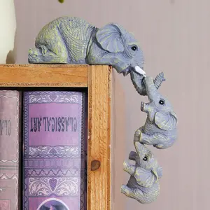 Elephant Design Ornaments, 3pcs/set Elephant Mother Hanging Two Babies Statue Figurine, Resin Decoration Craft for Yard Garden Home Living Room Decors, Room Accessories
