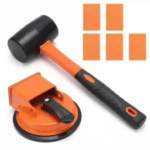 Floor Gap Fixer Tool Suction Cup Gap Puller with 5 Sticky Pads & Rubber Mallet, Heavy Duty Repair Tool, Laminate Flooring Tools, Vinyl Floor Repair Kit, Gap Tool