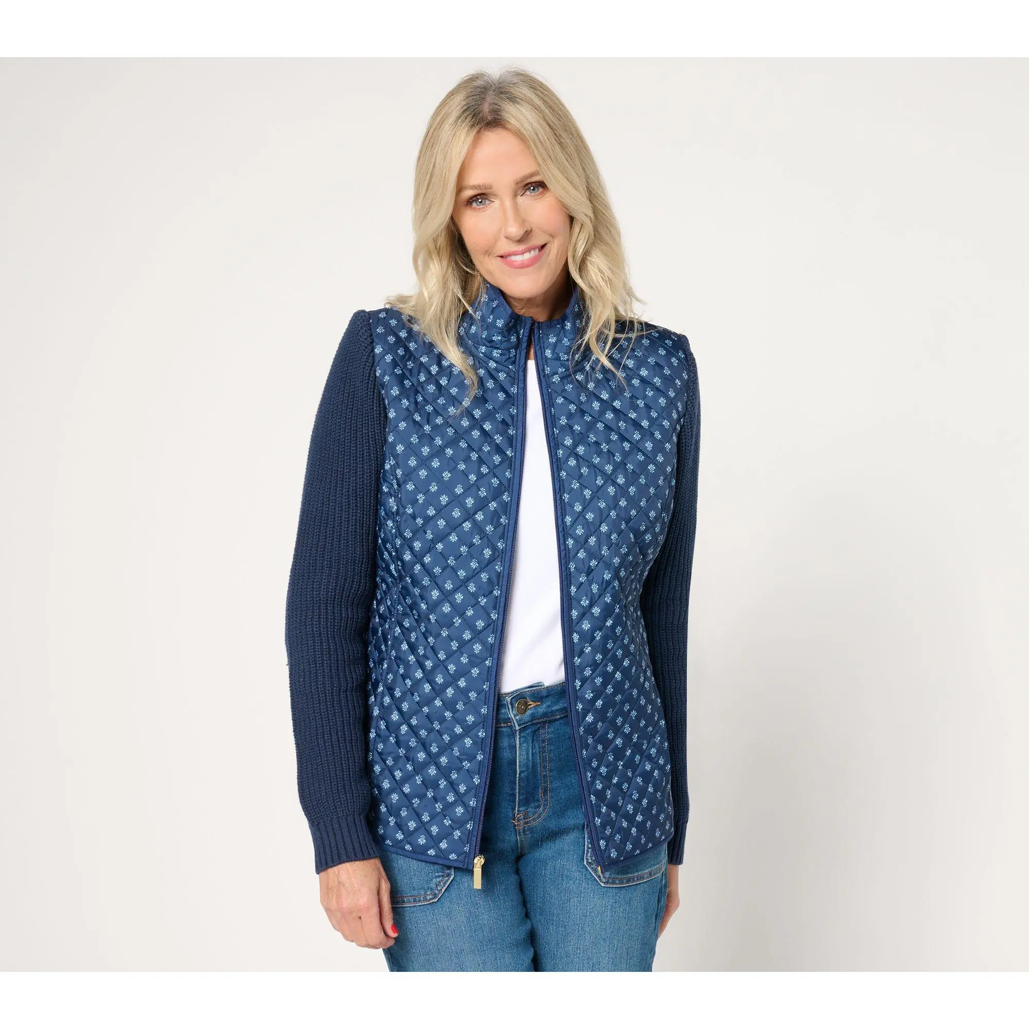 Denim & Co. Heritage Quilted Sweater Jacket Denim & Co. Heritage Quilted Sweater Jacket