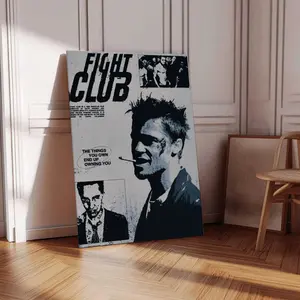 Fight Club Poster by David Fincher Vintage Retro Art Print Minimalist Movie Poster Customizable Home Decor Gift for Movie Lovers Classic Cinema Touch