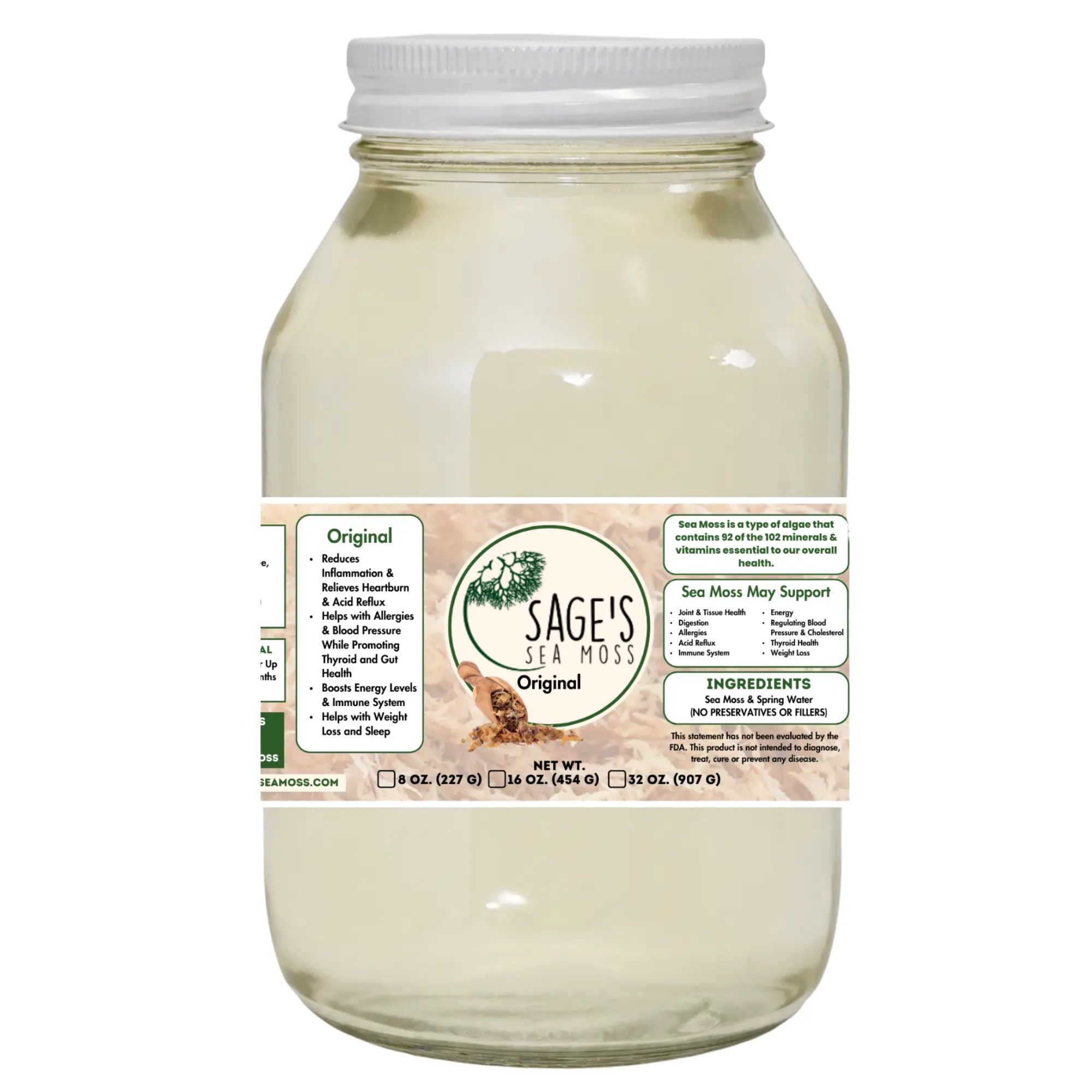Sage's Sea Moss Original Sea Moss Gel