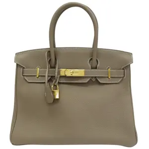 Pre-owned HERMÈS Epsom leather Tote Bags Hermes Birkin 30 2024 W stamp 18 Etoupe tote bag 4000013711982