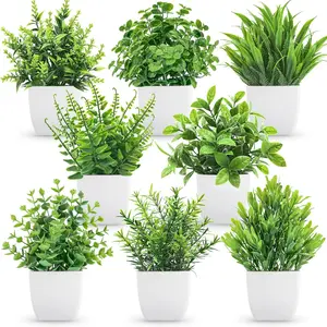 Der Rose 8 Pack Fake Plants Small Artificial Faux Potted Plants for Home Office Farmhouse Bathroom Bedroom Decor Indoor artificial  plants
