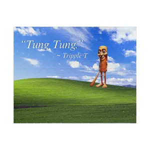 Tung Tung Nostalgic Brain Rot Puzzle | Scenic hill sky design, 252 pieces