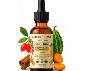 Berberine with Ceylon Cinnamon, Bitter Melon, Turmeric & Chromium – Blood Sugar Balance & Glucose Metabolism – 1200mg, No Sugar, Vegan, Non-GMO