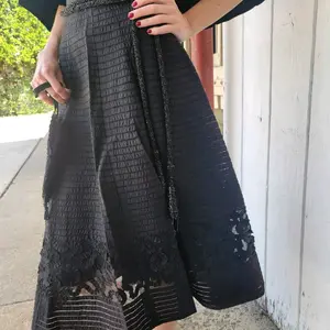Exquisite Vintage 1910s Victorian Black Embroidered Skirt Black A-Line Slim-fitting