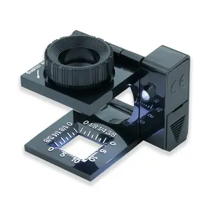 LinenTest 11.5x15mm Folding Loupe LED Magnifier with Measurements, Precision Magnifying Glass for Fine Measurements or Detailed Inspection (LT-10)