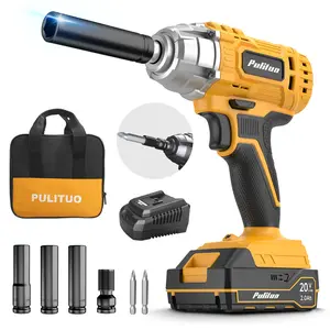 PULITUO 3-in-1 Cordless Impact Wrench 2000 IN-LBS Torque - 2-in-1 Impact Driver & Screwdriver Kit with Battery, Charger & Tool Bag for Car Tire, Home Repair
