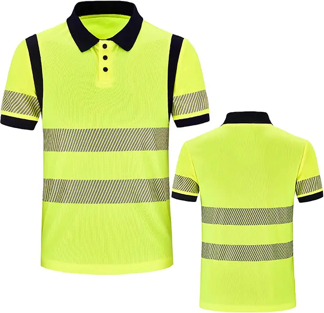 AYKRM High Visibility Security Reflective Safety Polo Shirts for Men Women