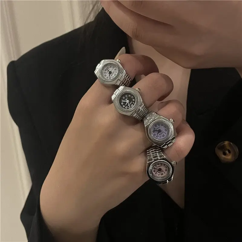 Women's Quartz Finger Ring Watch, Fashion Accessory Wrist Watch Alternative