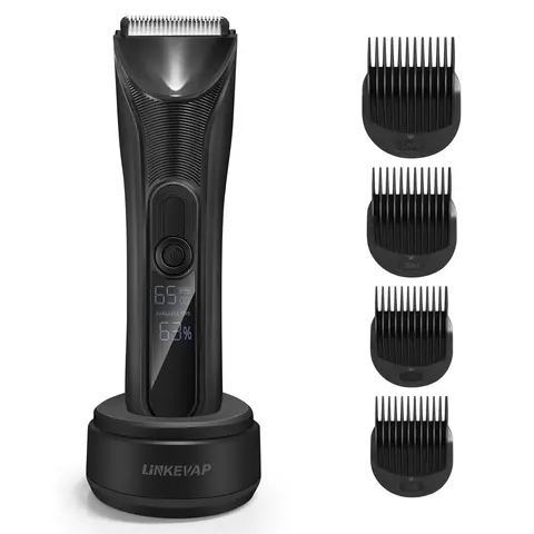 LINKEVAP Stainless Steel-Ceramic Battery-Powered Cordless Charging Rechargeable Manscaping Trimmer, Ideal Men's Personal Care Gift