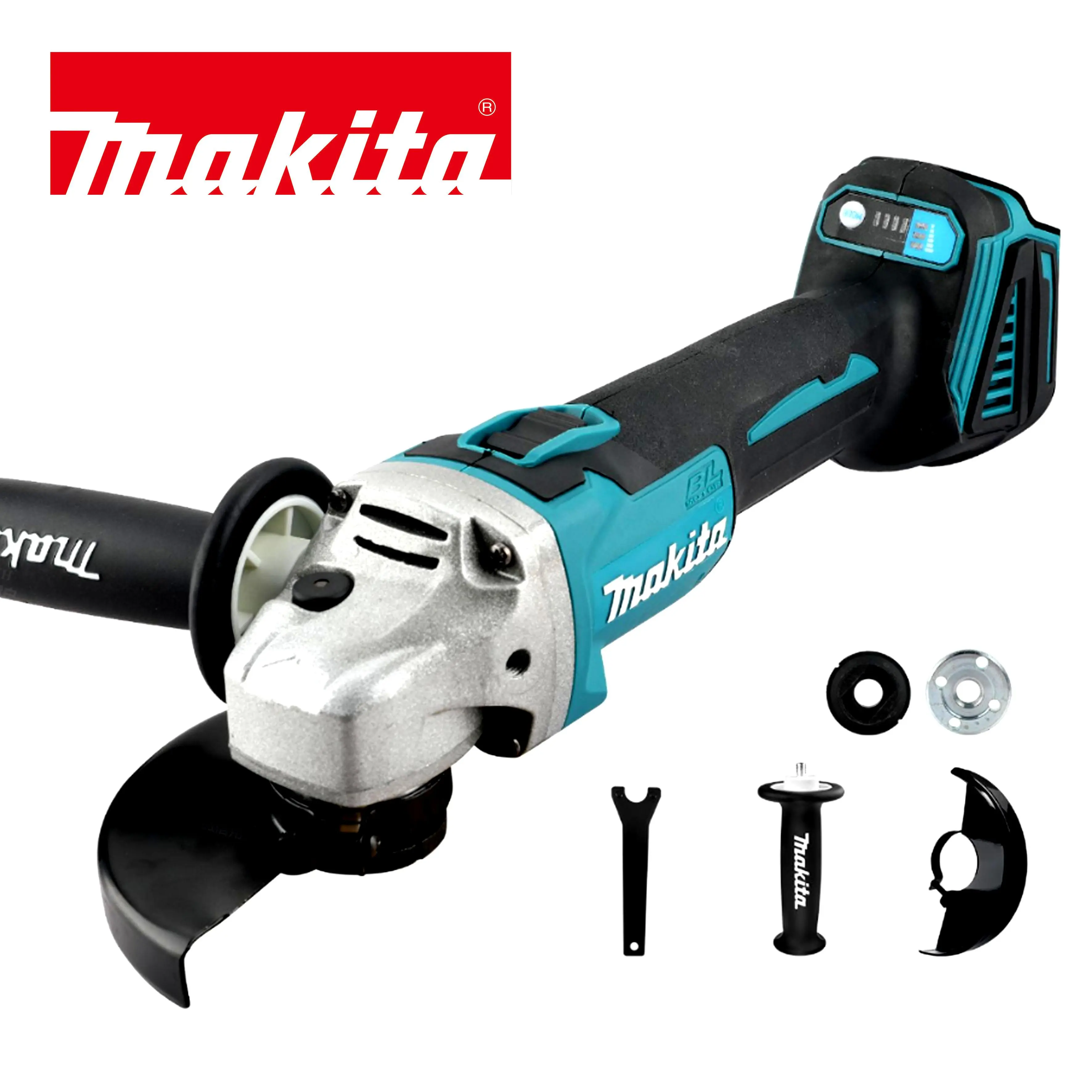 Makita DGA404 125mm Cordless Angle Grinder for DIY Enthusiasts, DIY Tool with Electric Brake, Tool-Less Guard, Easy-Install Design, Quick Adjustments, Cutting Steel Pipes, Polishing Concrete Surfaces