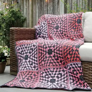 Mosaic Motif Crochet Blanket
