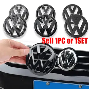 1/2PCS Car Front Radiateor Grille Badge Sticker Rear Trunk Lid Logo Decal For Volkswagen VW Golf 4 MK4 Golf 5 MK5 Golf 6 MK6 2010-2013 Golf 7 MK7 2014-2017 Golf 7.5 MK7.5 2018-2020 Golf 8 MK8 2021 Golf 7 Sportvan 2016-2018 2019-2020 Auto Refit Accessories
